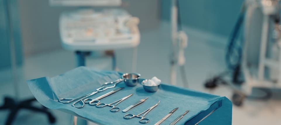 Operating Room with sterile tools